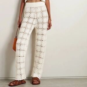 Leset Pants Lucy Crochet Knit Cotton Granny Square Trousers Sz M